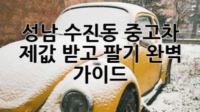 성남 수진동 중고차 제값 받고 팔기 완벽 가이드